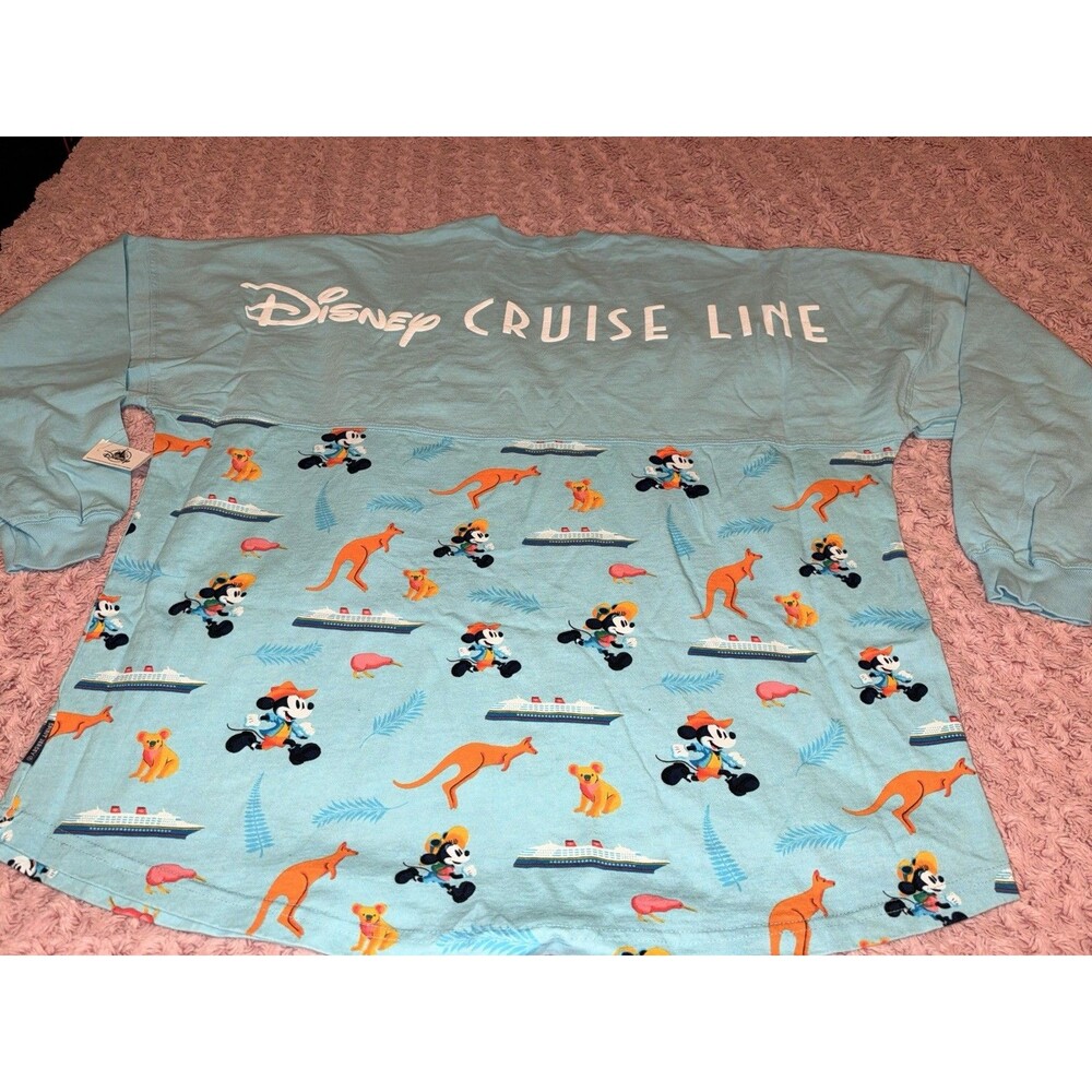 Disney Cruise Australia Spirit Jersey New Zealand Blue Long Sleeve Mickey XL NWT